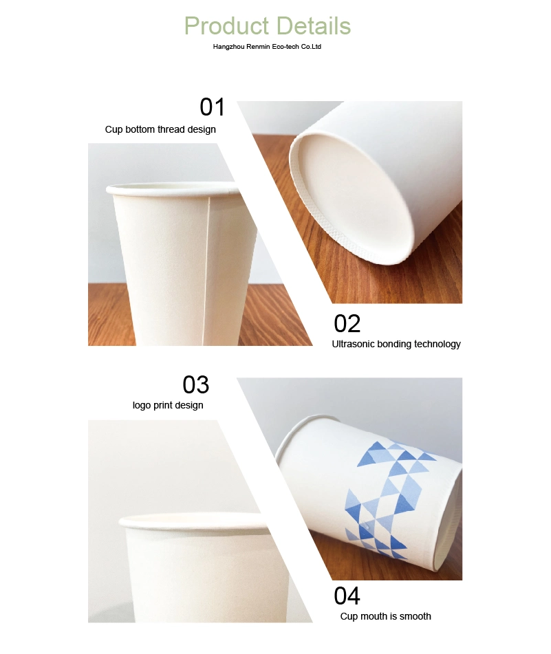 Customized Printed Single Wall Paper Cup with Lid