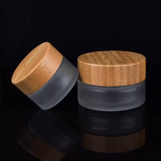 Frasco para embalagem de cosméticos de vidro de bambu 50g